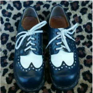 Vintage Navy White Gripfast Shoes Made in England